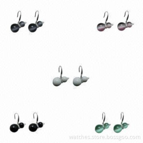 2014 Fashion Silver Stone Earring, OEM/ODM Orders Welcomed, Fine Personalized Jewelry for Women